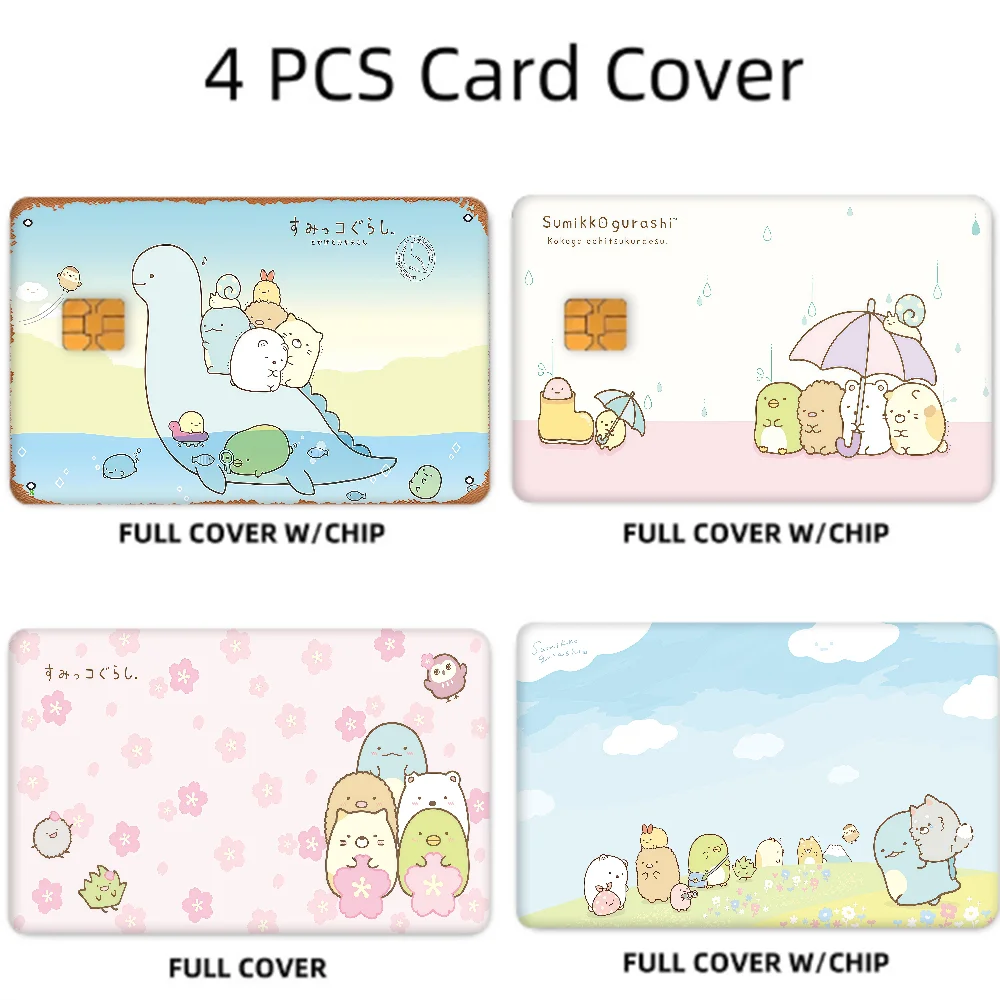 Cute Sumikko Gurashi Game Film Cover Sticker Case for Small Chip Credit Debit Card Front Side