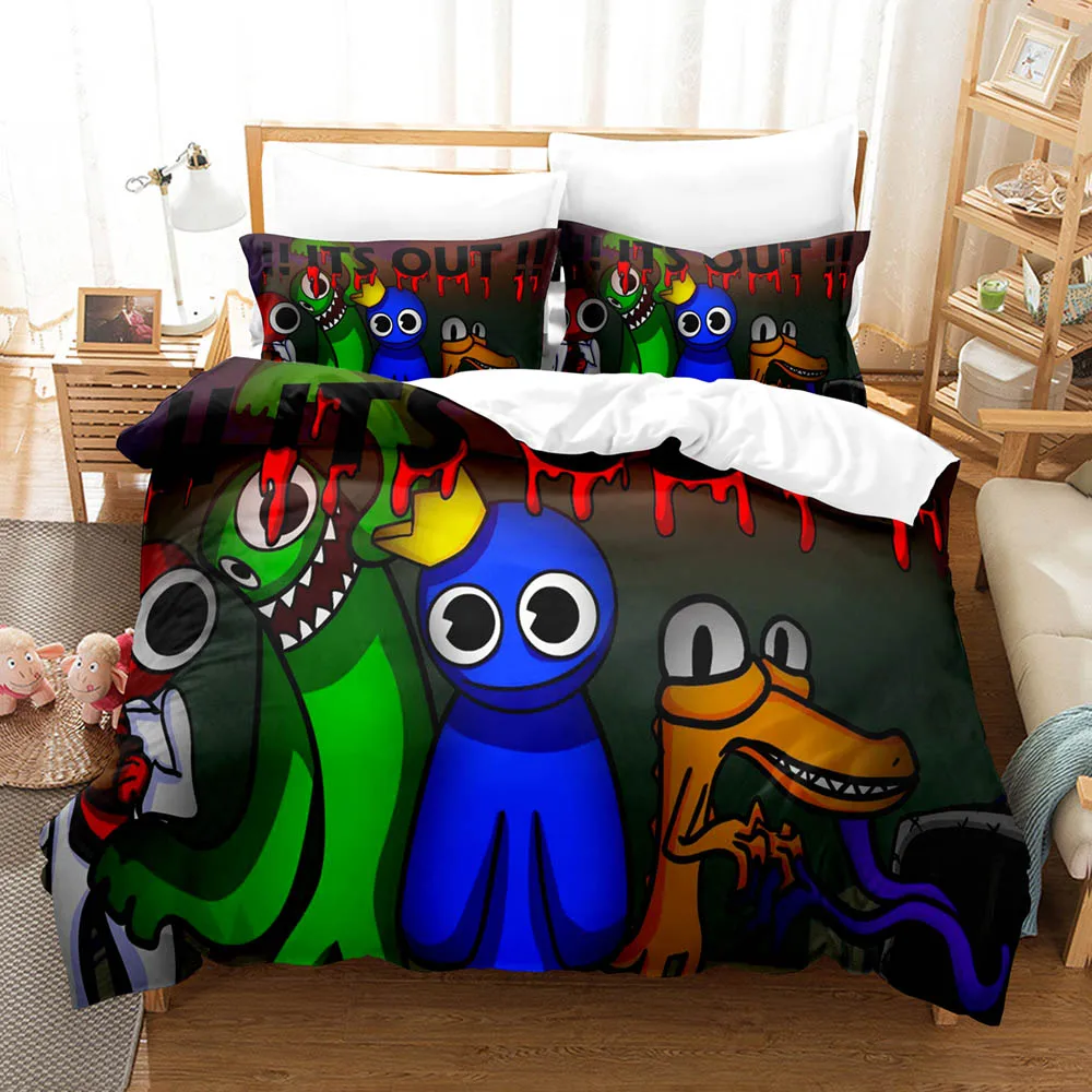 Rainbow Friends Bedding Sets 3D Kids Duvet Cover Set With Pillowcase Twin Full Queen King Bedclothes Bed Linen For Boys Girls