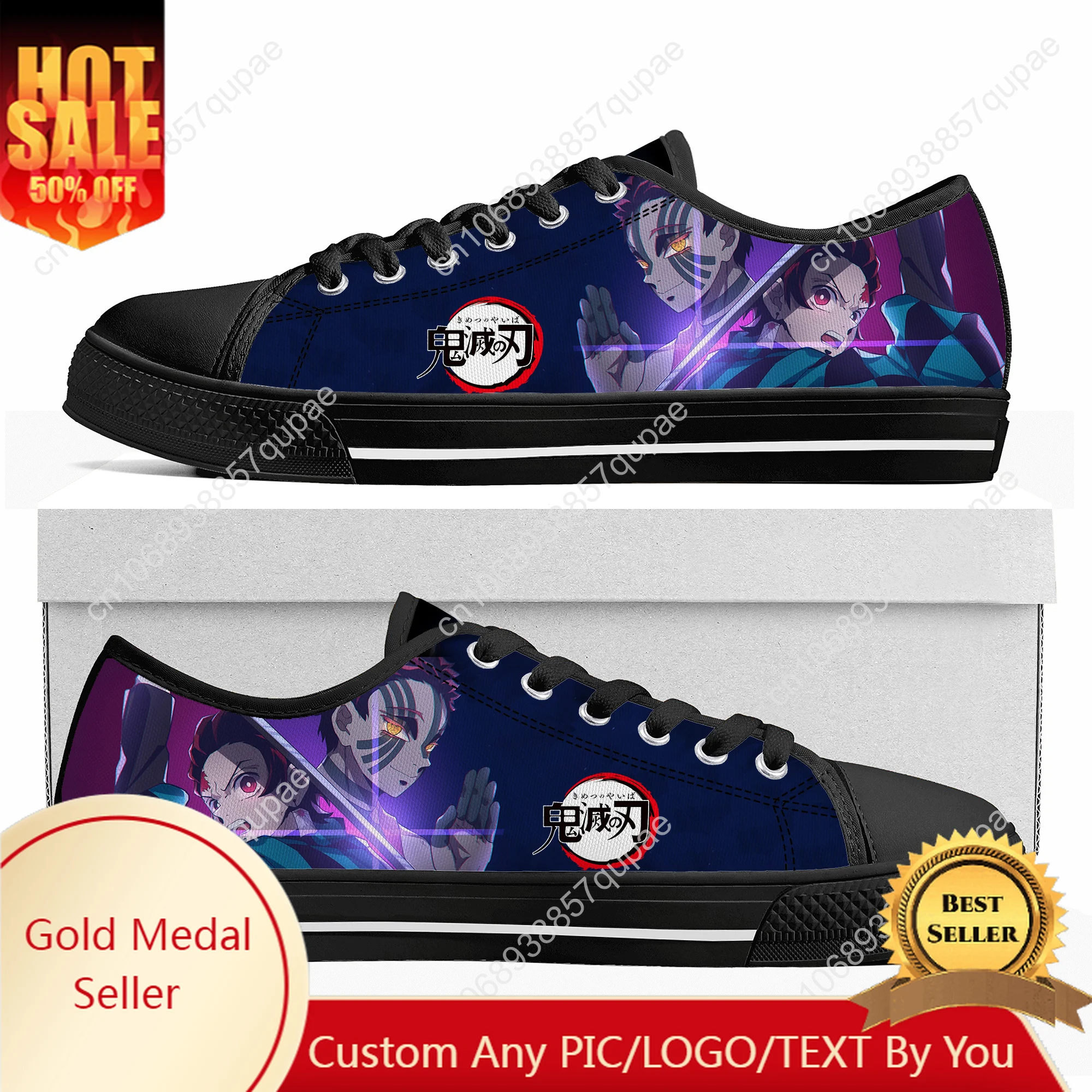 

Akaza Cartoon Anime Low Top Sneakers Mans Womens Teenager High Quality Shoes Casual Tailor-Made Canvas Sneaker Shoes