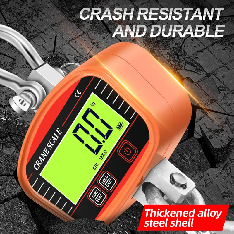 

4400lb Heavy Duty Hanging Scale 2000kg Portable LCD Display Accuracy Digital Industrial Crane Scales Peak Hold Remote Controller
