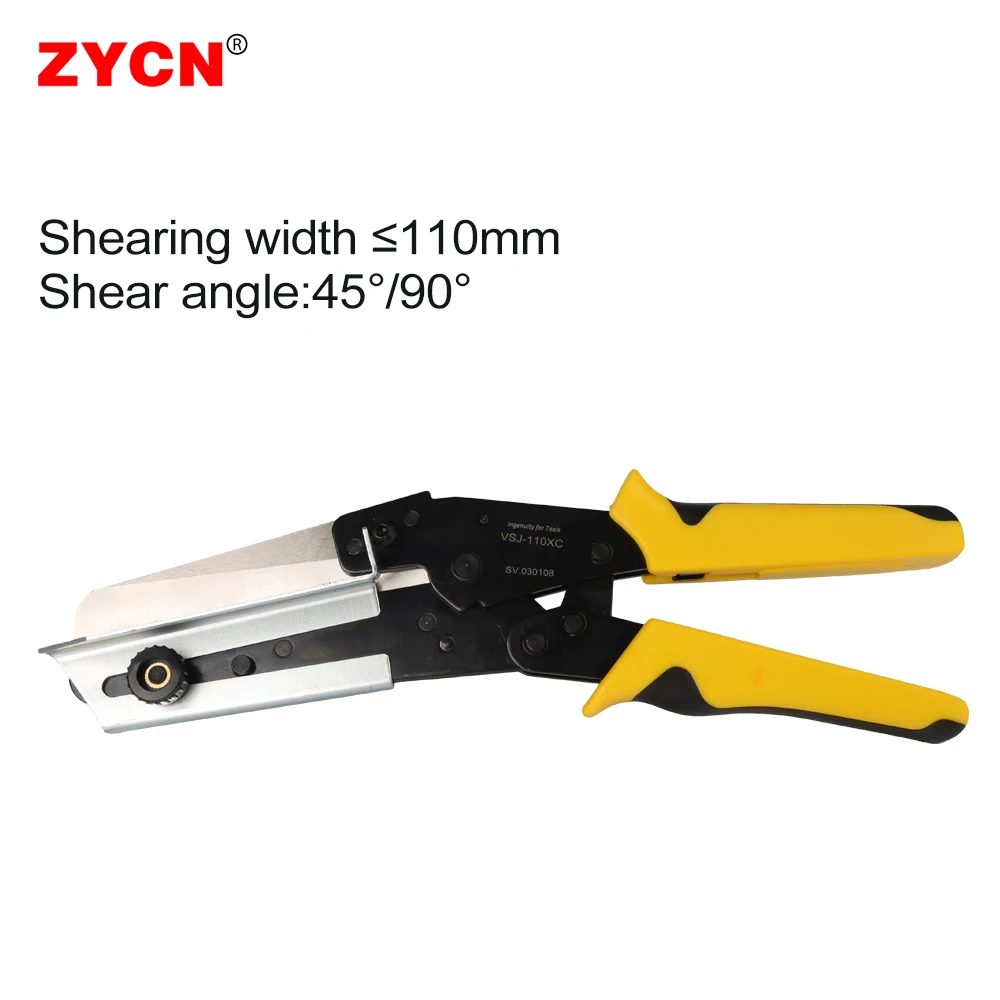 

PVC Wire Stripper VSJ-110XC Clamp Plastic Trunking Shear Adjustable Stripping Length Trim Cable Cutting Terminal 45-90° Scissors