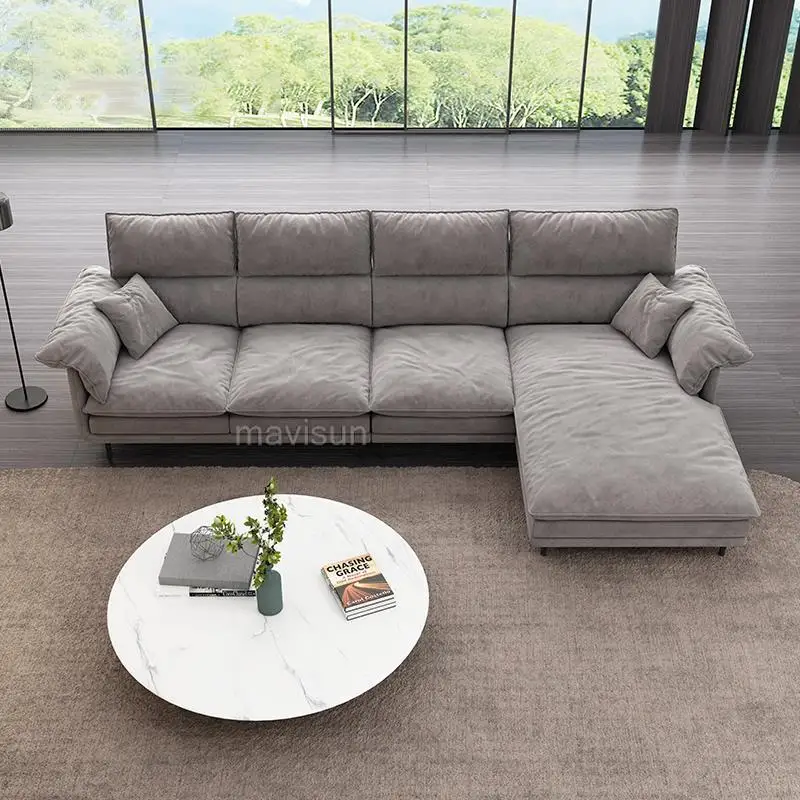 

Soft Technology Fabric Corner Sofa Chaise Lounge Modern Minimalist Living Room Down Sofa Luxury Muebles Hogar Garden Furniture