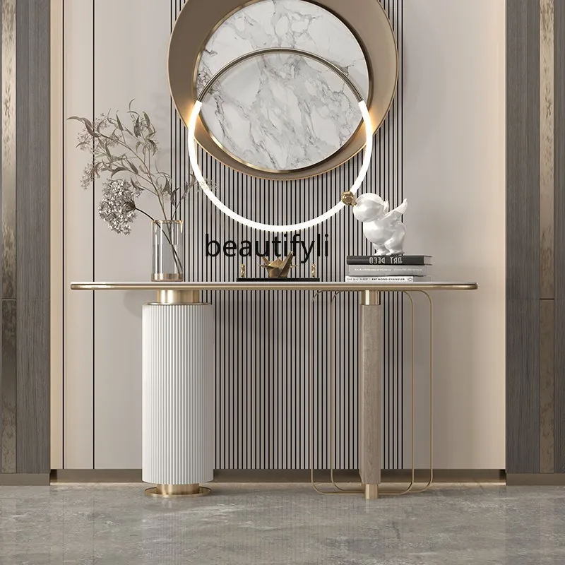 Console Tables Wall Living Room Entrance Cabinet Minimalist Ultra Narrow a Long Narrow Table Italian Light Luxury Console