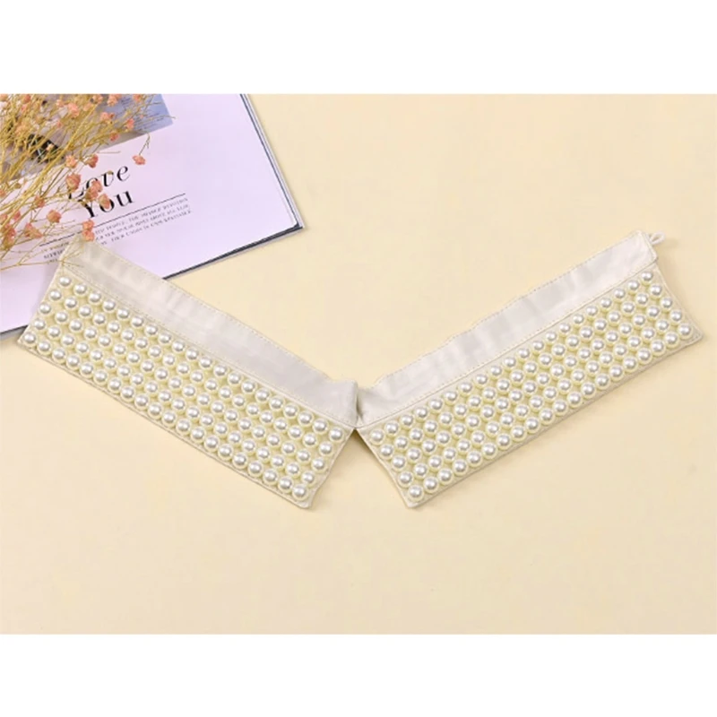 Phụ nữ Handmade Đính cườm Ngọc trai giả Lớp Yếm có cổ giả Vòng cổ Choker