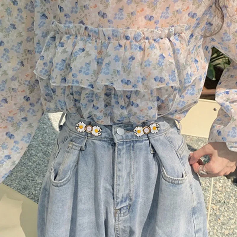 Detachable Button Adjustable Tightening Waist Clip Vintage Metal Cheongsam Fasten Buckle Skirt Pants DIY Clothing Accessories