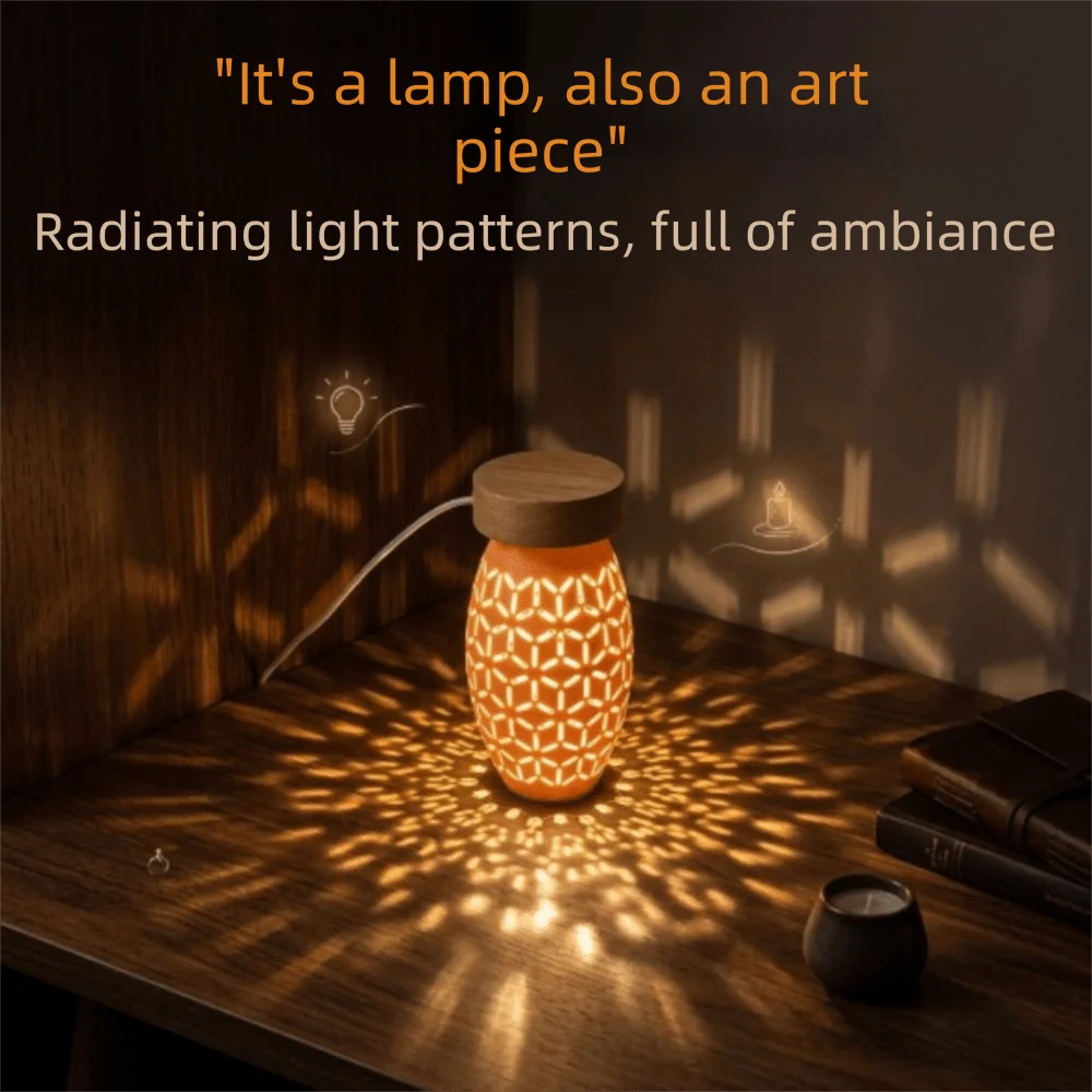 Aesthetic Resin Night Light Creative Desktop Resin Night Light Projection Tabletop Ambient Lamp Indoor