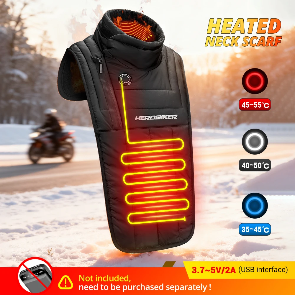 

Motorcycle Heated Scarf Winter Warm Motorcycle Riding Scarf Electric Heating Neck Windproof for Outdoor Warm Winter Gear Scarf