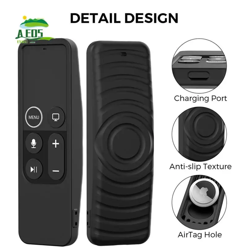 

AED5-для телевизора 2017 HD/4K Siri Remote TV Siri Remote Чехол 1-го поколения с держателем Airtag Противоскользящий силиконовый чехол