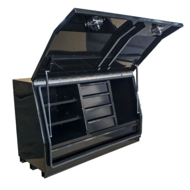 Waterproof alumina surface-treated Ute toolbox with full-side opening for custom sheet metal processing of pickup trucks