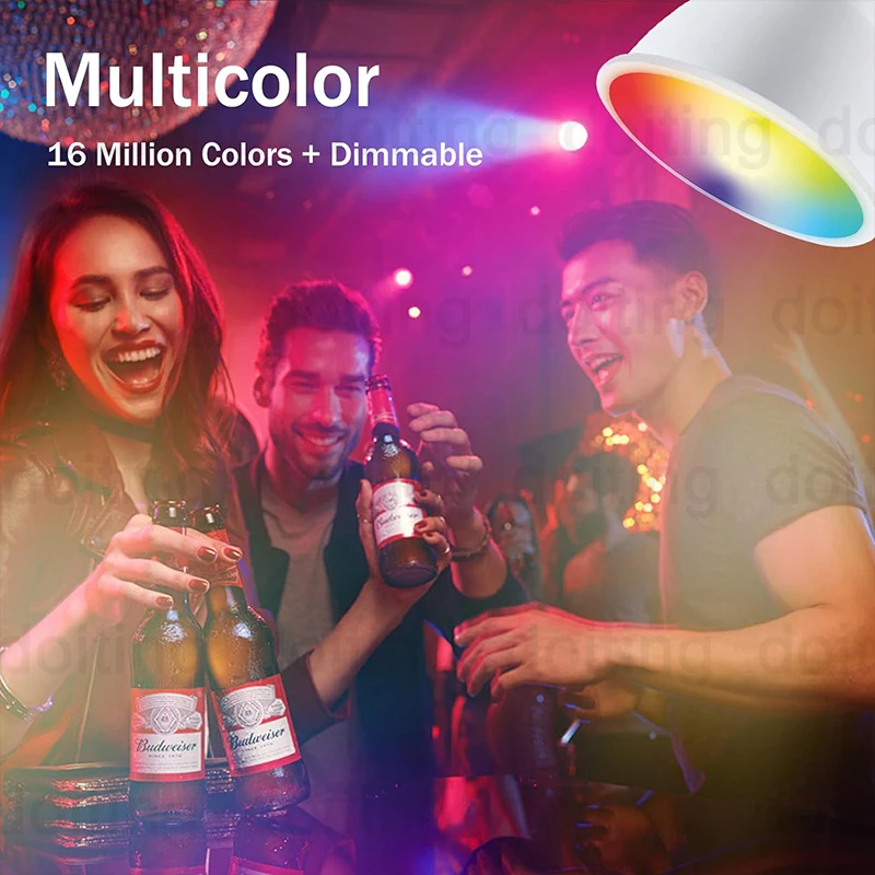 WiFi GU10 LED Light Bulb Dimmable 5W RGB Smart LIfe APP Work With Alexa Google Home Lamps Spotlights Dimmable Colour 110V 220V