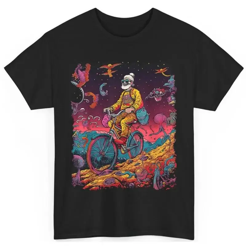 Psychedelic Astronaut T Shirt Trippy Space Biker Graphic Tee