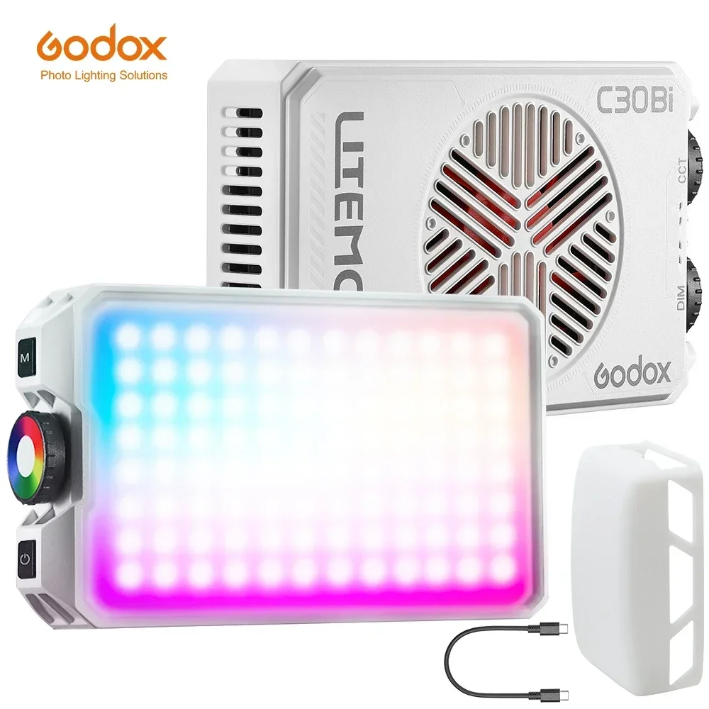 

NEW Godox C30Bi/C30R Litemons LED Light Panel Lightweight CRI94+ TLCI96+ 2800K-6500K Five Brightness Level Pocket Fill Light