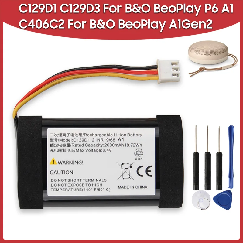 Nueva batería de repuesto C406C2 para B & O Beoplay A1Gen2 2.a generación 2 Altavoz Bluetooth portátil C129D1 C129D3 para B & O Beoplay P6 A1