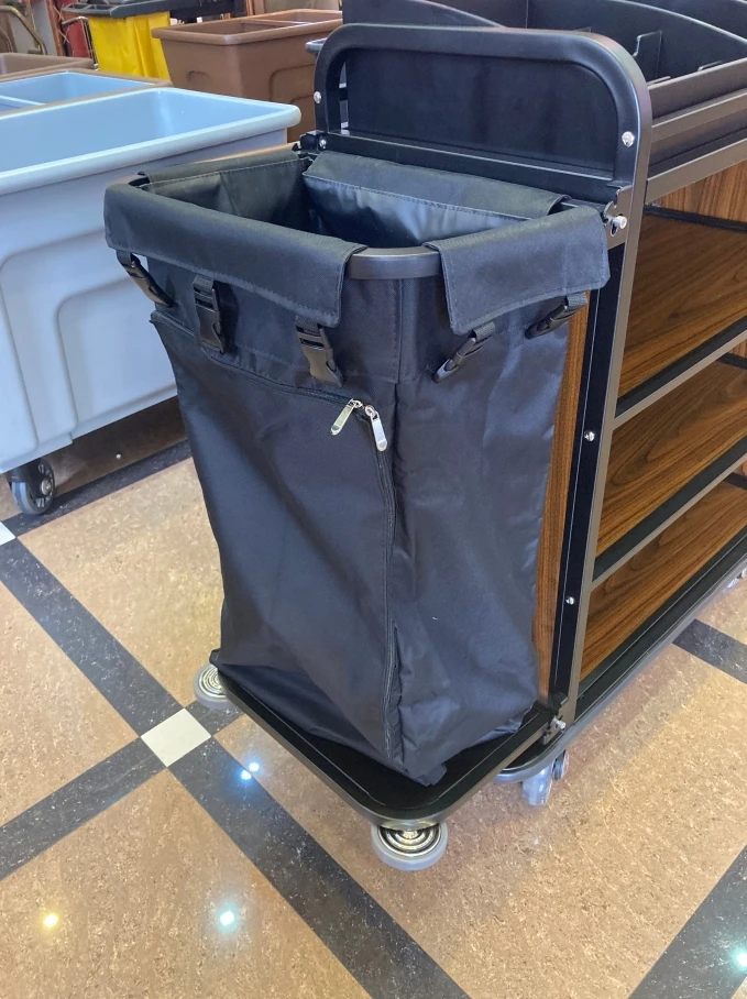 Professional Janitorial Cart for Hotel Room Cleaning Housekeeping Trolley with Cleaning Tools Utility Mobile Cart