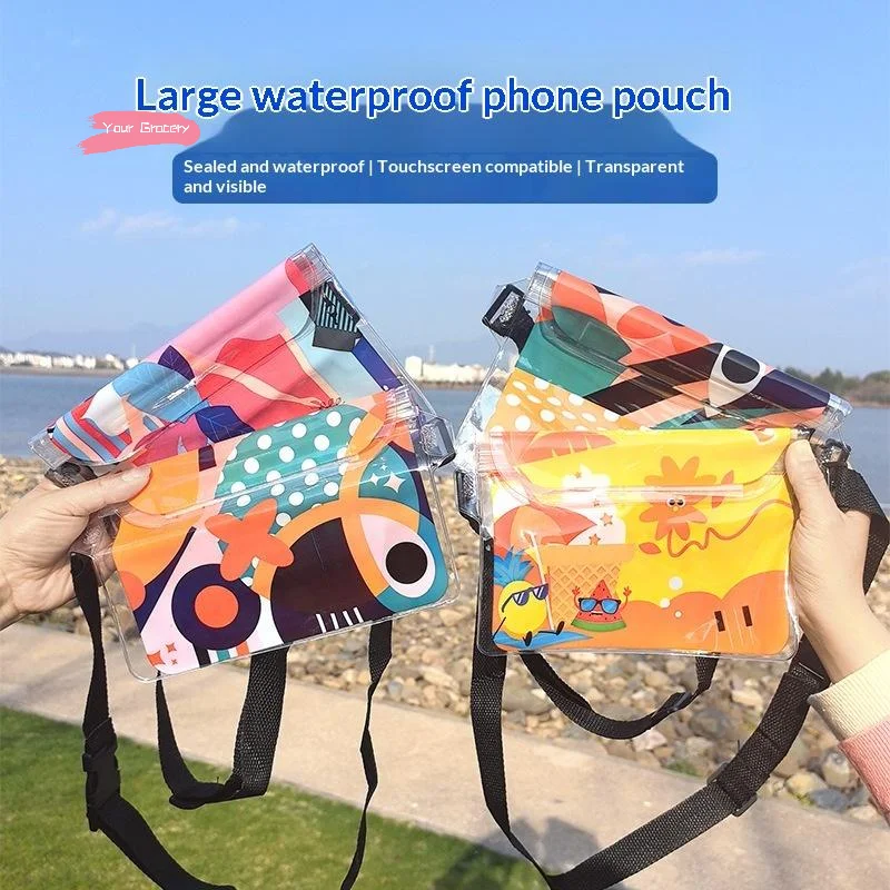 Y-Waterproof Swimming Bag Ski Drift Diving Shoulder Waist Pack Bag Underwater Mobile Phone Bags Case Cover For Beach Boat Sports