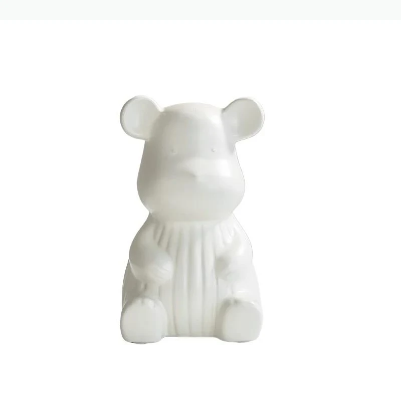 Florero de cerámica de oso, adorno para mesa de comedor, arreglo floral, utensilios, florero hidropónico, decoración estética para sala de estar