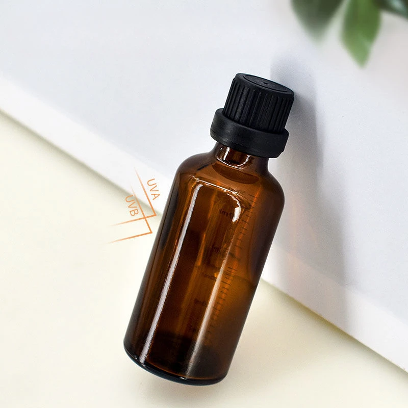 5pcs/Lot 5-100ml Scale Brown Brown Drop Plug Essential Oil Bottle Avoid Light Storage Bottle Sample Bottle Empty Bottle Big Cap