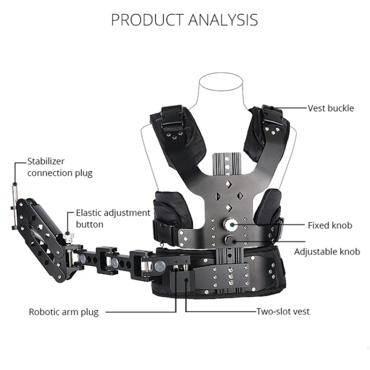 โรงงานวิดีโอ YELANGU B200 กล้อง Gimbal Gear Support Vest Spring Arm Stabilizer สําหรับกล้อง