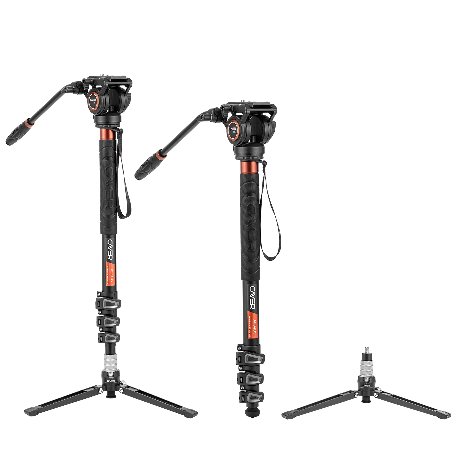 

Cayer AF34DVH6 Professional Camera Monopod with Fluid Head and Carry Bag, 3-in-1 Mini Tripod and Hiking Trekking Pole Function