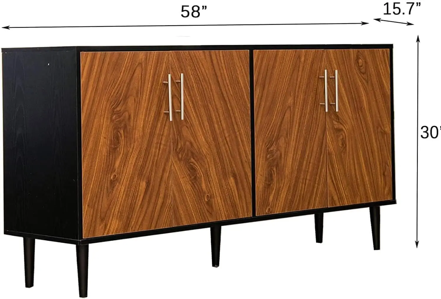 Sideboard Buffet Cabinet with Storage, 58” Coffee Bar Cabinet with Doors & Adjustable Shelves, Kitchen Buffet Storage Cabinet fo