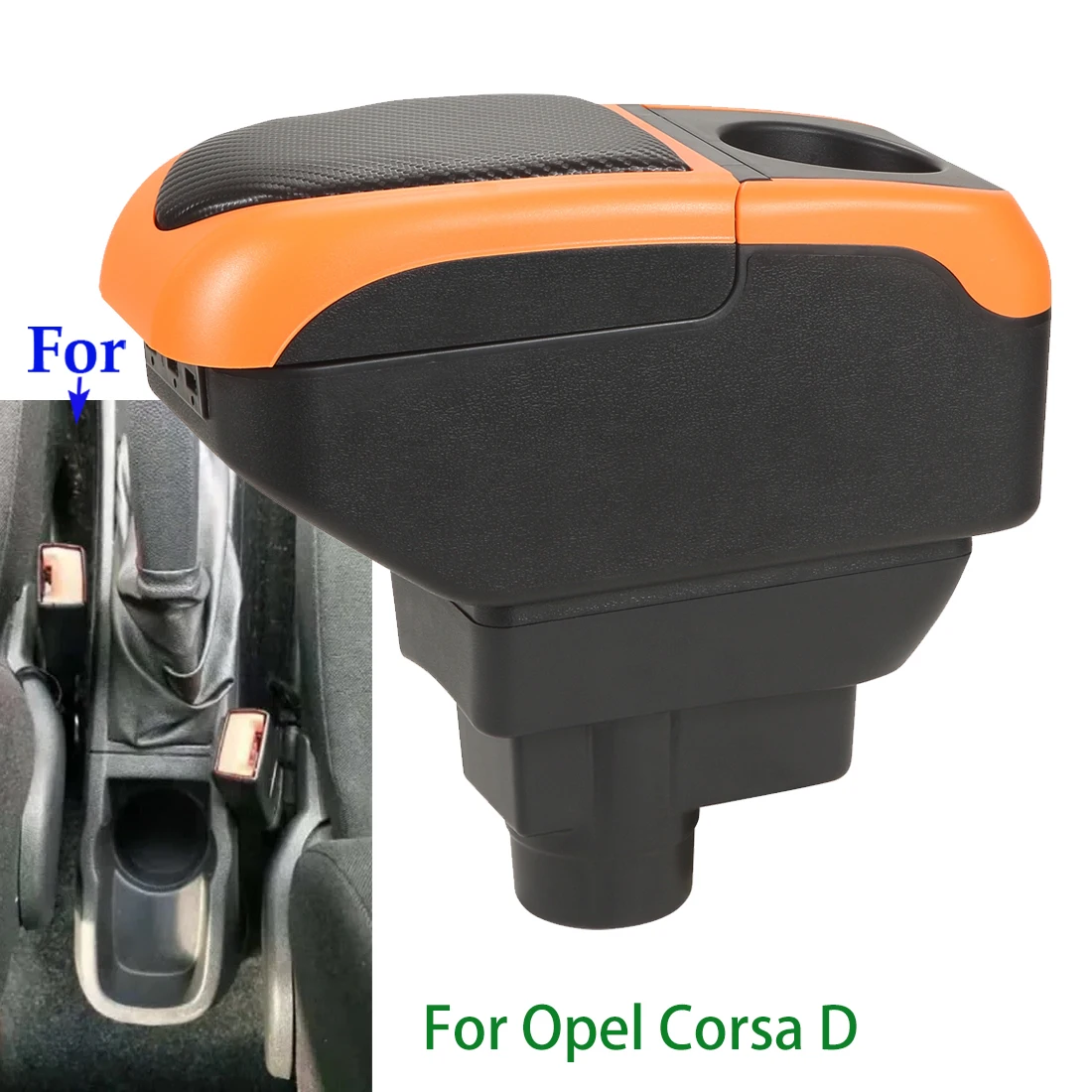 For Opel Corsa D Armrest box For Opel Corsa Car armrest Auto Storage Box Arm Bracing heighten Interior Details Car accessories