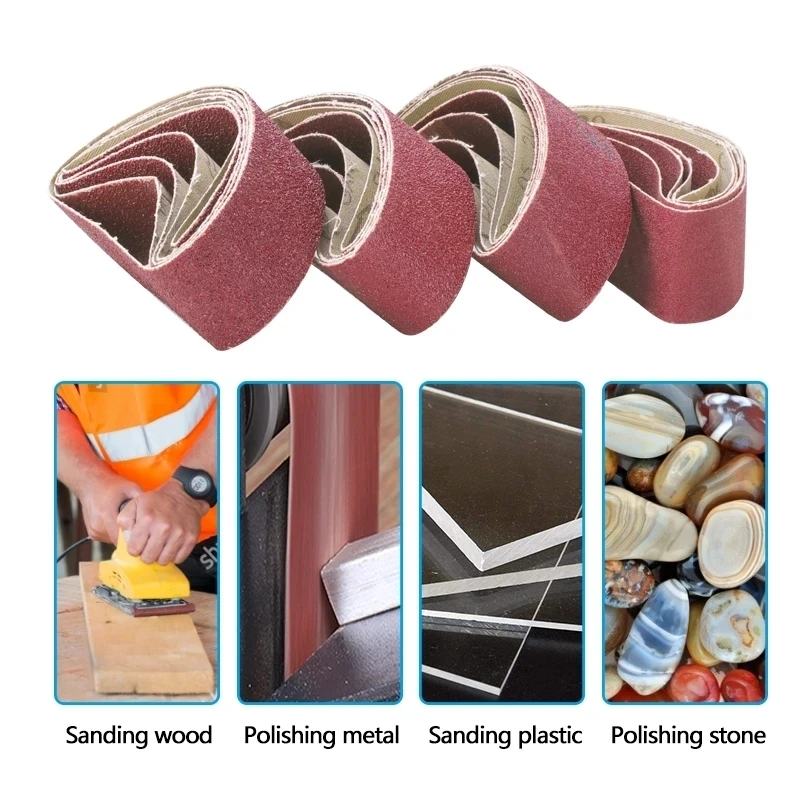 3PCS 75x457mm Sanding Belts Polishing Grinding Woodworking Sandpaper Abrasive 80# 120# 180# 240# 320#Grit Multifunctional Belts