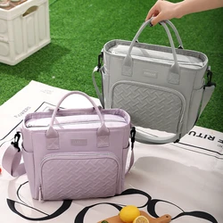 Portable Lunch Bag Food Cooler Bag Thermal Box Waterproof Office Cooler Lunchbox With Shoulder Strap Insulated Case