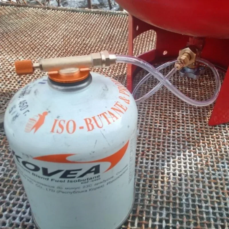 야외 캠핑 어댑터 프로판 실린더 충전 어댑터 가스 탱크 난로 연결기 커플러 액세서리 가스 스토브 가스 리필