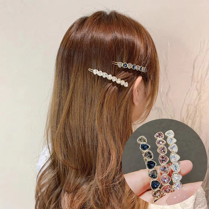 

Cute Colorful Crystal Hair Clips Round Triangle Barrettes Frog Button Hairpin Women Girls Fashion Jewelry Hair Accessories Gifts