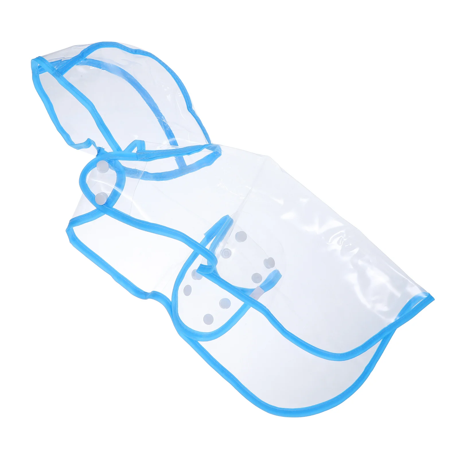 

Waterproof Puppy Raincoat Transparent Pe Film Small Dog Cat Rainwear Clothes Size L Blue Lightweight Packable Pet Rain Poncho