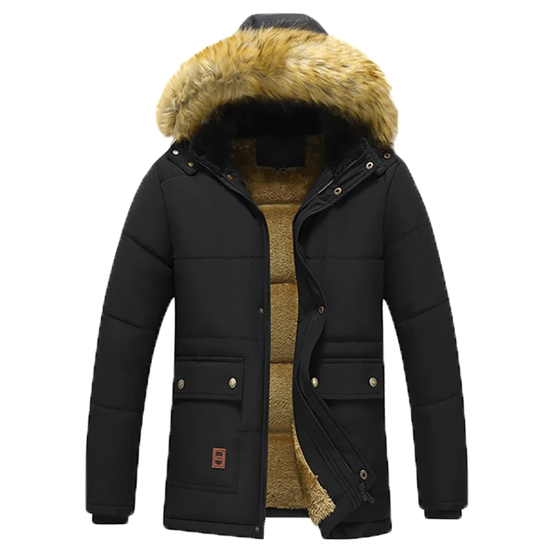 

2023 New Men Winter Windproof Keep Warm Cotton Liner Jacket Coats Men Outdoor Casual Datechable Hooded Jacket Coats Men