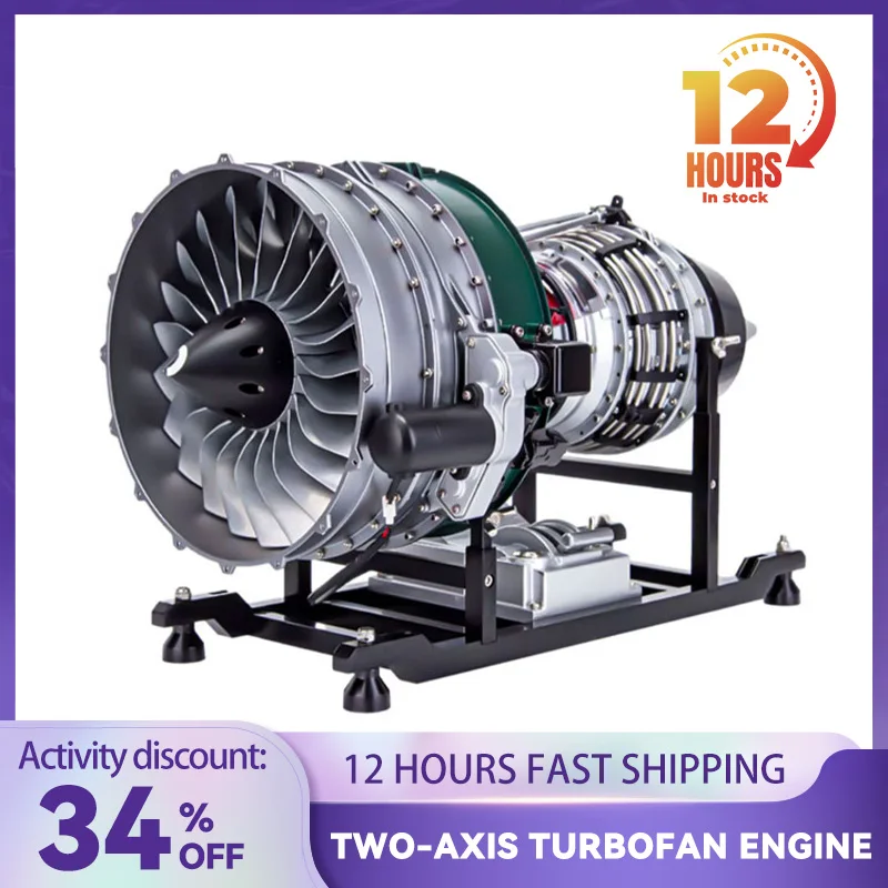 Turbofan Engine 1100 Parts Aircraft Engine Model Aviation Assembly Metal Movable Science Experiment Textbook Toys