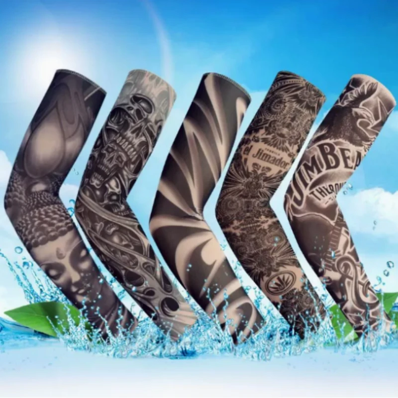 

1 tattoo covered sleeve, flower arm sleeve, tattoo for men and women, summer outdoor cycling, driving, sun protection, arm sleev