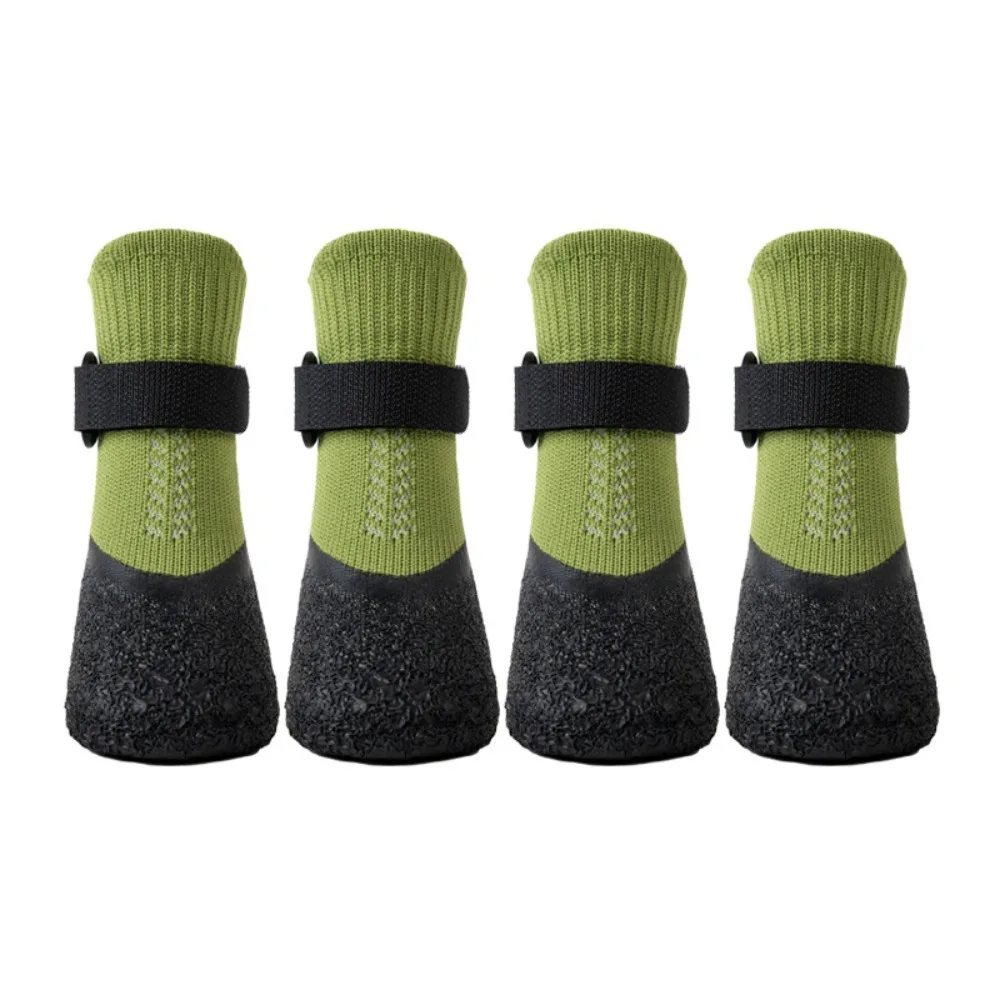 4pcs Dog Boots Waterproof Pet Socks Shoes Breathable Anti-dirty Dog Shoes Non-slip Dog Paw Protector Outdoor