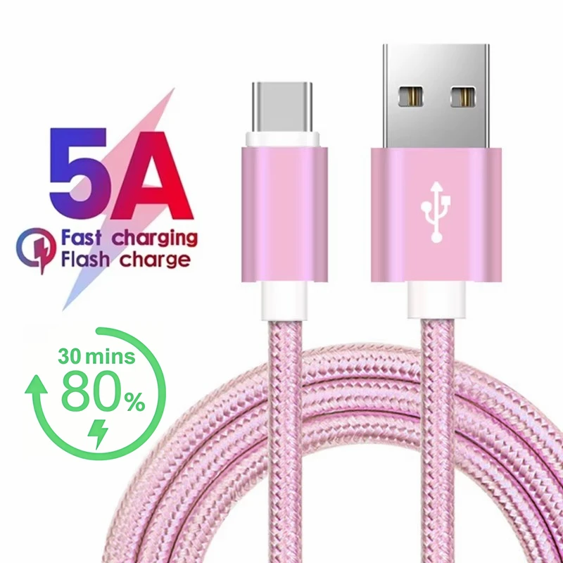 Type C USB Fast Charging Cable For iPhone 15 16 17 Samsung S25 A55 Xiaomi 14T Redmi Note 13 POCO X5 Huawei Realme Braided Cable