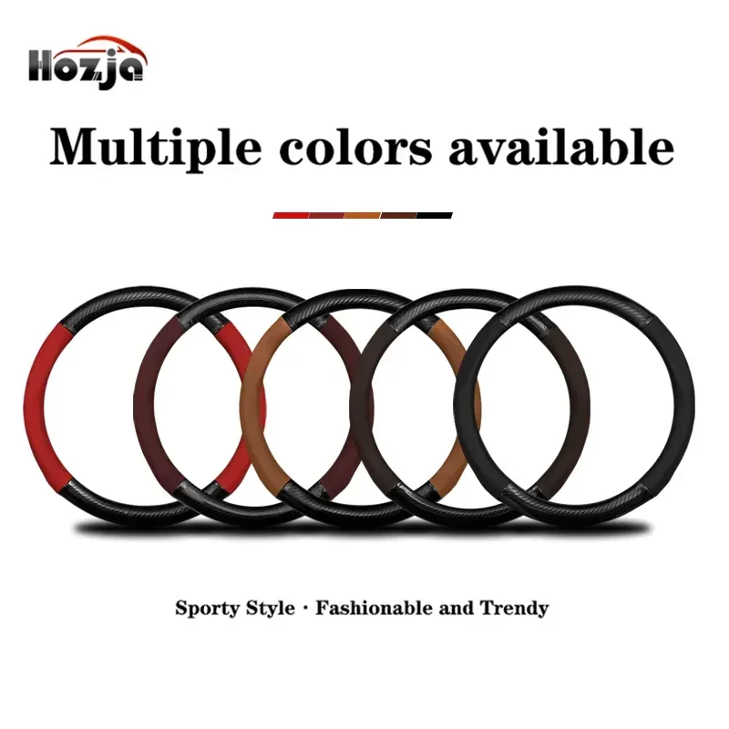 Leather Car Steering Wheel Cover for Skoda Kamiq Kodiaq Scala Superb Octavia 2022 2023 2024 2025 Auto Interior Accessories