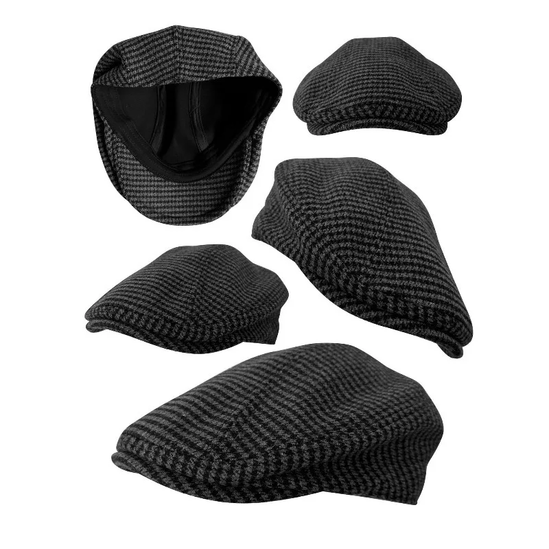 autumn-winter-houndstooth-flat-cap-retro-british-warm-peaked-hat-fashion-versatile-windproof-top-flat-hat-for-daily-outfit