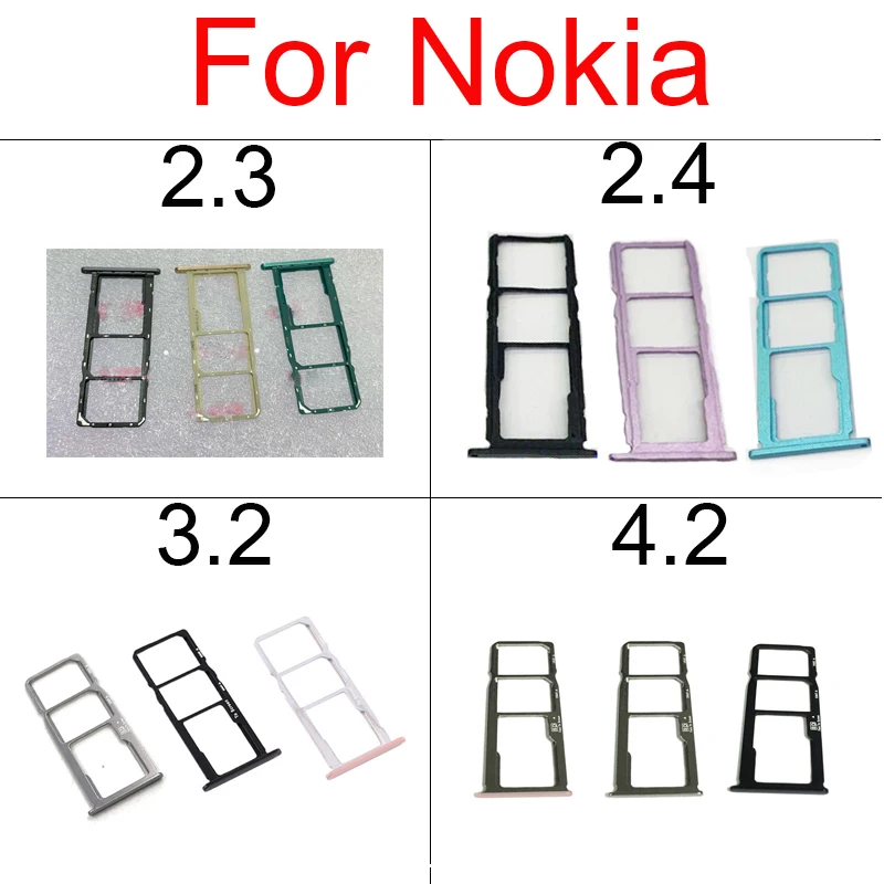 For Nokia 2.2 2.3 2.4 3.2 4.2 SIM Card Tray Slot   Card Reader Socket Adapter Replacement Parts