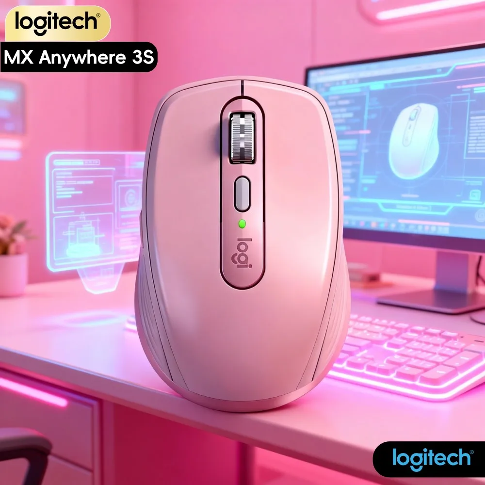 Logitech MX Anywhere 3S Professional Mouse - 8000 DPI Darkfield, Hyper-Scroll, Silent Click, USB-C Fast Charge For Travel