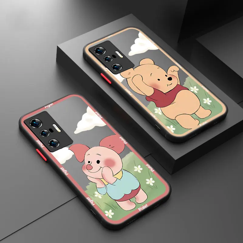 Winnie The Pooh Piglet Phone Case For Vivo X70 Pro Y02 Y15 Y22 Y76 S Y16 Y17 Y20 Y21 Y27 Y35 Y50 Y72 Y75 Y77 Y78 Y85 Y91 Y93