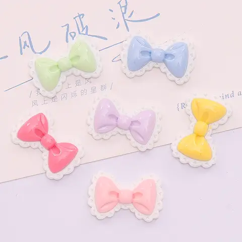 10 Pcs 새로운 사랑스러운 혼합 색상 만화 활 수지 스크랩북 Diy 보석 머리핀 액세서리 장식 솜씨 A66