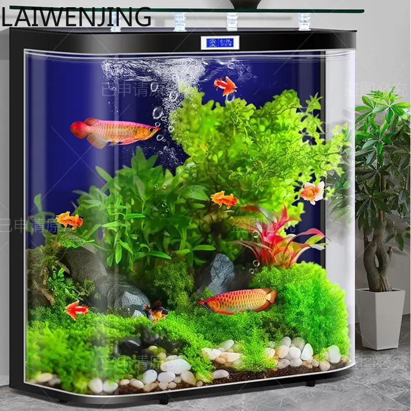 

HLZ household water-free floor-to-ceiling goldfish tank large display screen thickened glass integrated fish tank