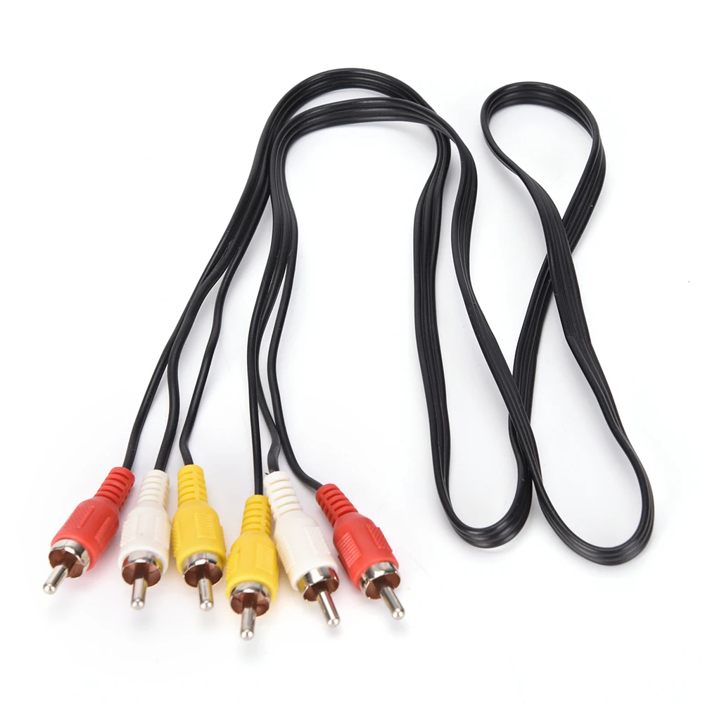 1pcs Hot Sale 1M 3 RCA Male to 3 RCA Male Composite Audio Video AV Cable Plug 1M AV Cable Type: Audio/Video Cable High Quality