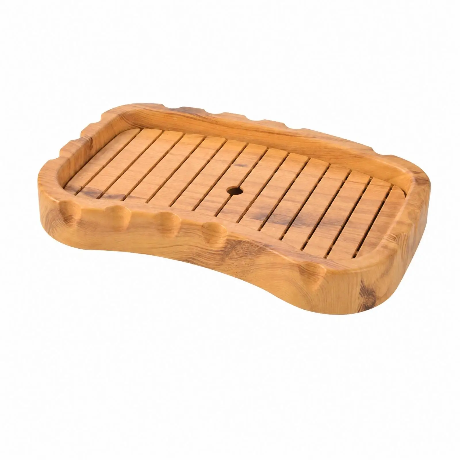Half-Moon-Shaped Sushi Serving Tray Drainage Sushi Tray with Removable Slatted Insert Easy to Clean Seafood Presentation Platter