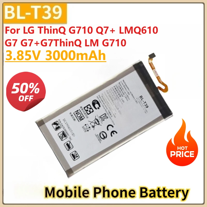 

New Replacement Mobile Phone BatteryBL-T39 3.85V 3000mAh for LG ThinQ G710 Q7+ LMQ610 G7 G7+ G7ThinQ LM G710 BL T39