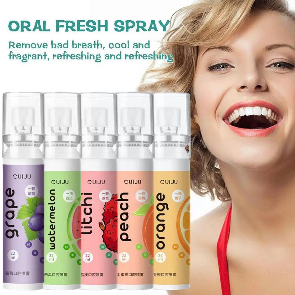 Breath Freshener Spray Lemon Grape Mint Flavor Artifact Spray Spray Breath Kissing Mouth 22ML Portable Female Cleaning Male K6U7