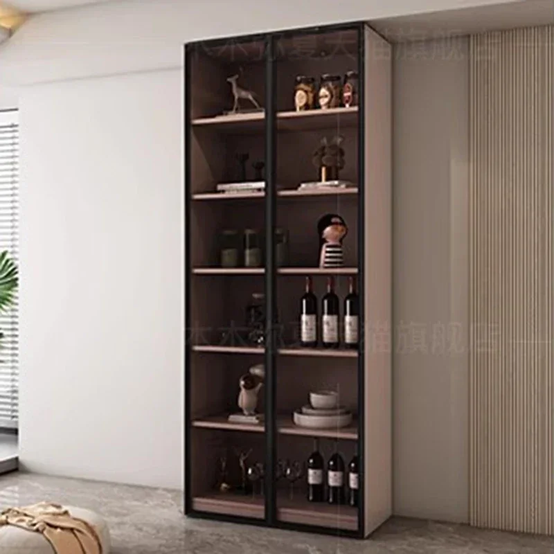 Partitions Multifunctional Bar Cabinet Shelves Mobile Storage Wine Cabinet Display Whiskey Cocktai Armoire Trendy Furniture