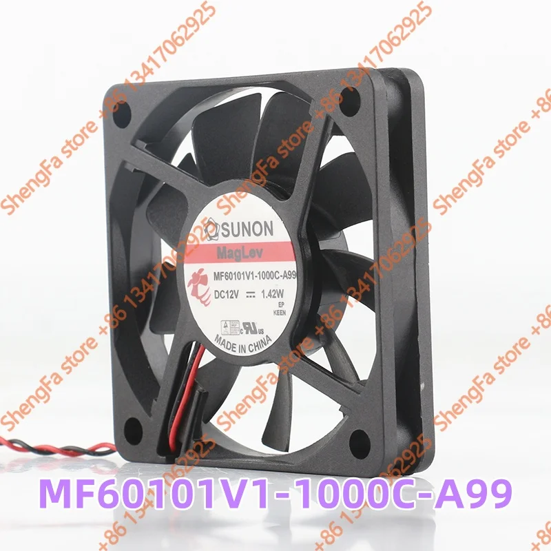 SUNON Precision MF60101V1-1000C-A99 5V 24V 48V DC12V 1.42W 12V Cabinet Quiet chassis 2-wire  Cooling Fan 6010
