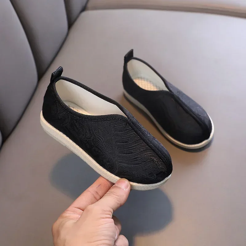 Chinese Style Children Hanfu Shoes Fashion Boys Traditional Casual Embroidered Shoe Versatile Kids Beijing Cloth Shoes