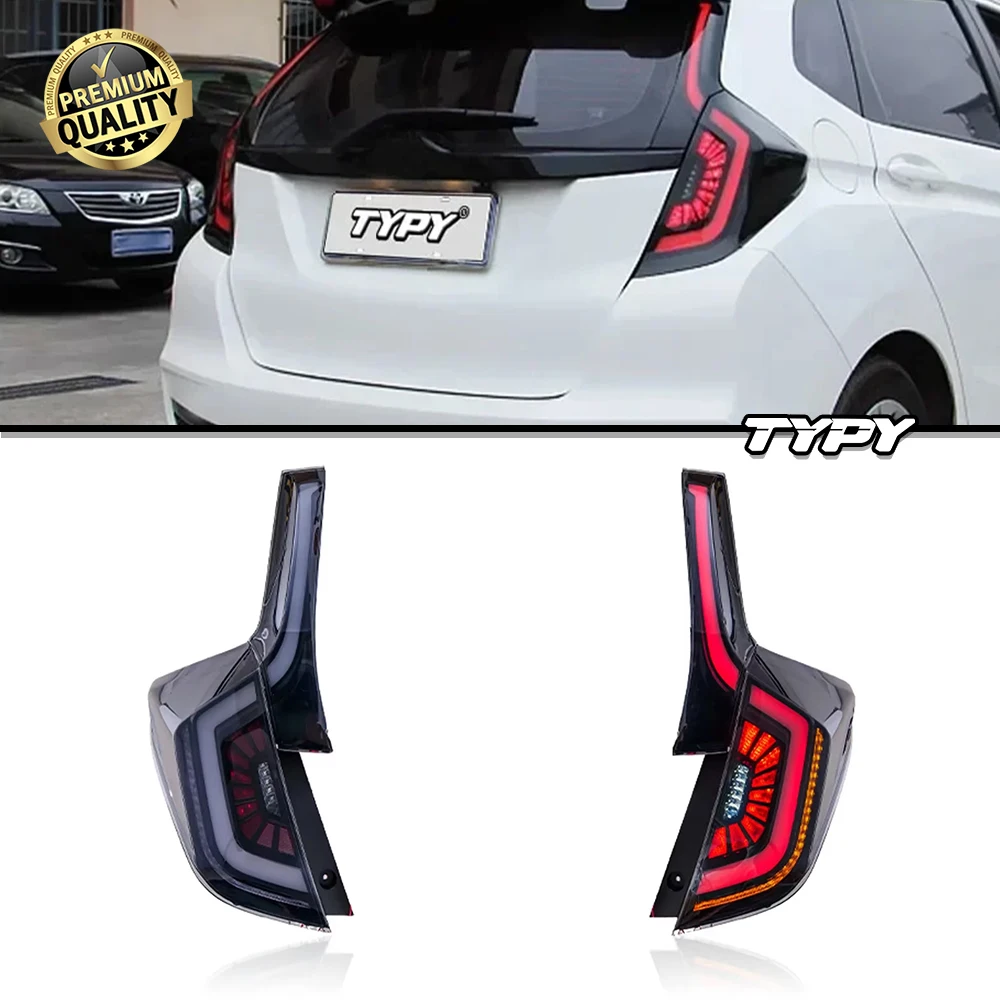 

TYPY Автомобильные светодиодные задние фонари в сборе для Honda Fit Jazz GK5 Задние фонари 2014-2020 Обновление на НОВЫЙ динамический поворотный тормоз Автомобильный светодиодный задний фонарь